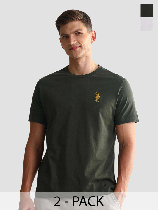 U.S. Polo Assn. Men Pack Of 2 Pure Cotton Lounge T-Shirts