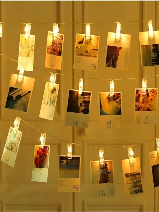 ENORMITY Yellow Photo Clip Shape String Lights