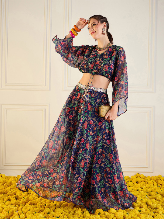 Shae by SASSAFRAS Printed Ready to Wear Lehenga With Blouse