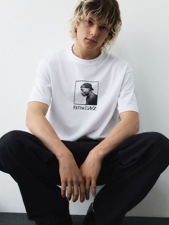 Printed Pure Cotton Loose Fit T-Shirt deal from myntra