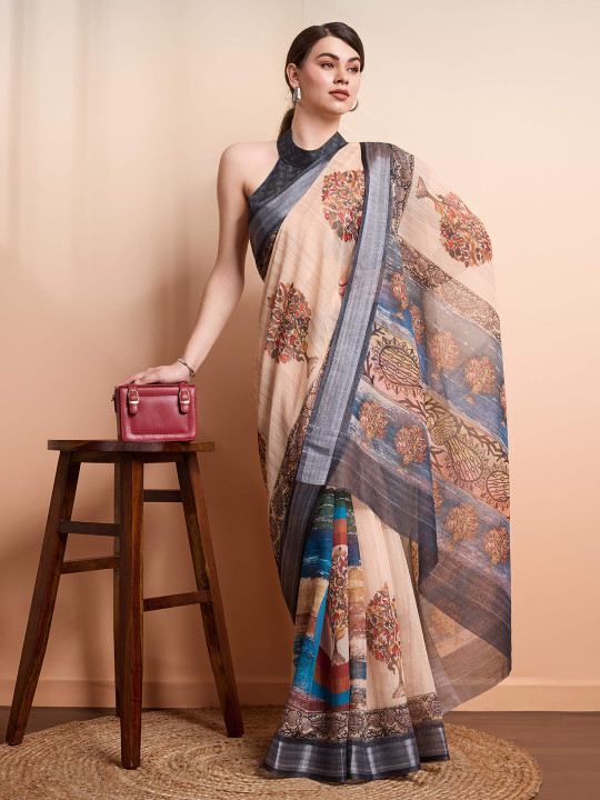 RACHNA Ethnic Motif Zari Woven Ready to Wear Saree