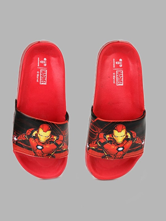 toothless Boys Red Superhero Strap Cushion Comfort Footbed Sliders
