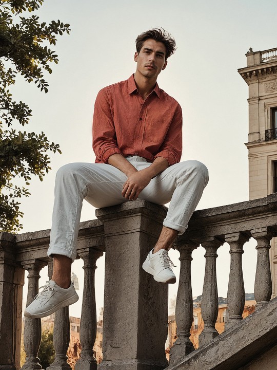 Men Standard Spread Collar Solid Cotton Casual Shirt deal from myntra