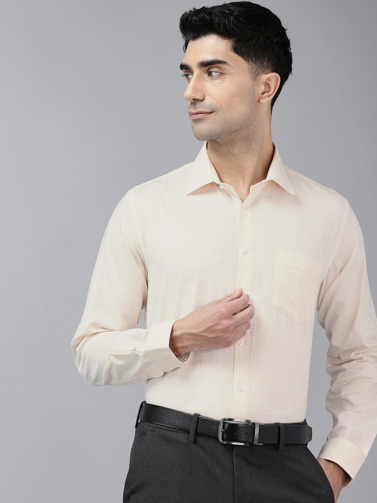 Van Heusen Pure Cotton Slim Fit Opaque Checked Formal Shirt