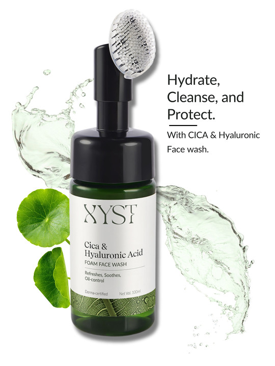 Xyst CICA & Hyaluronic Acid Foam Face Wash With Brush- 100ml
