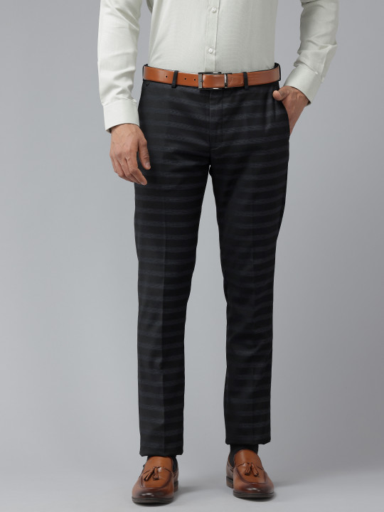Blackberrys Men Striped Skinny Fit Trousers