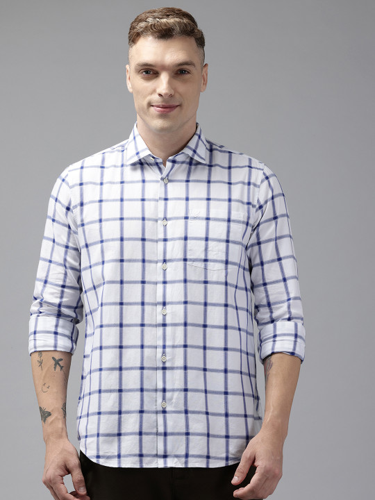 Blackberrys Pure Cotton India Slim Fit Checked Casual Shirt