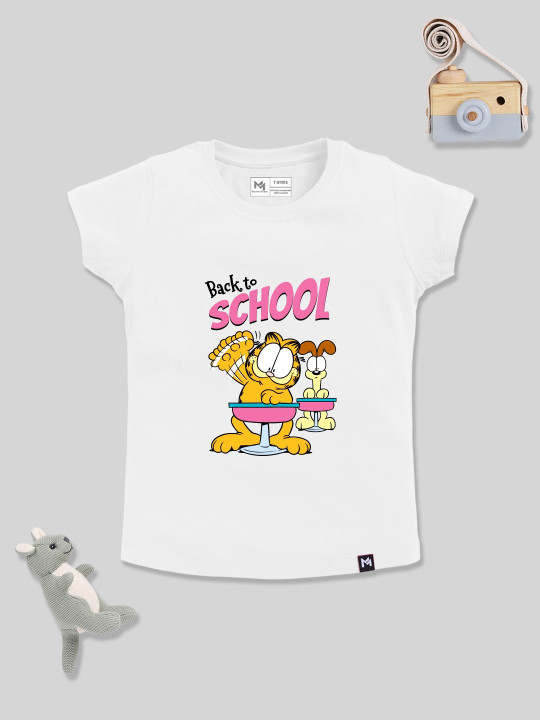 YK X Minute Mirth Girls Garfield Printed Pure Cotton T-shirt