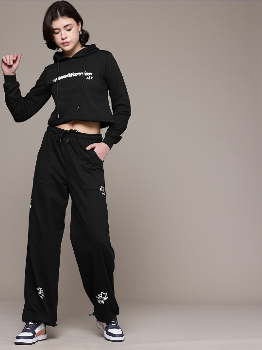 Roadster The Life Co. Typography Printed Relaxed Fit Sweatshirt with Joggers