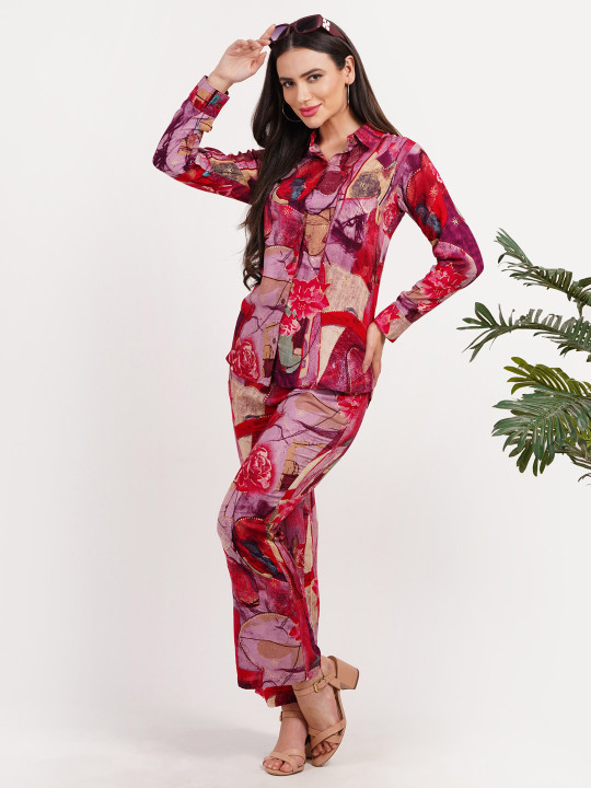 FIMS Abstract Printed Shirt With Palazzo