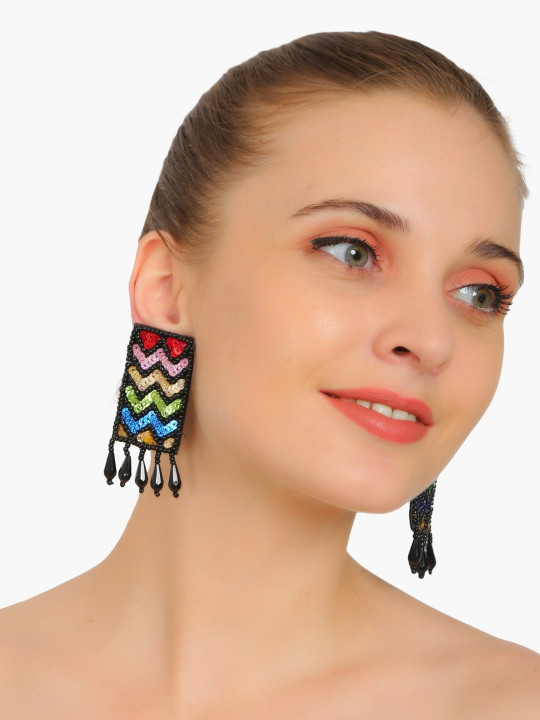 VIVAZS Contemporary Beaded Drop Earring