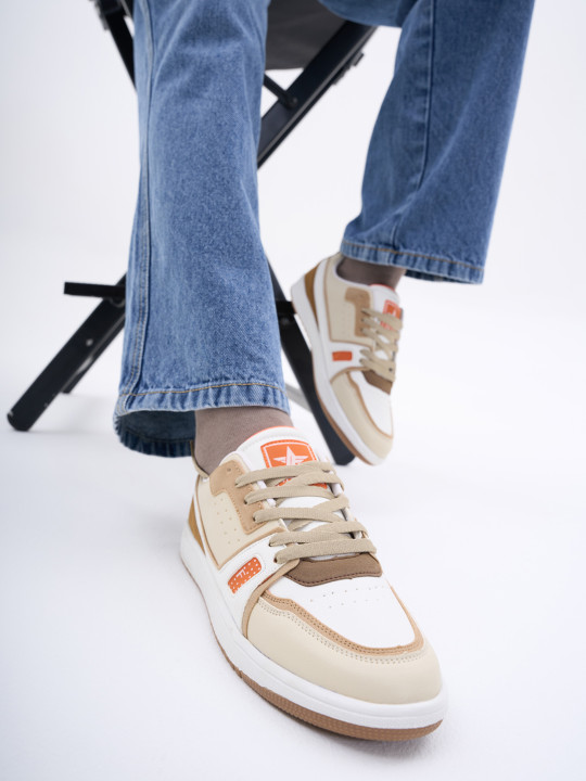 FAUSTO Men Colourblocked PU Lightweight Lace-Ups Sneakers