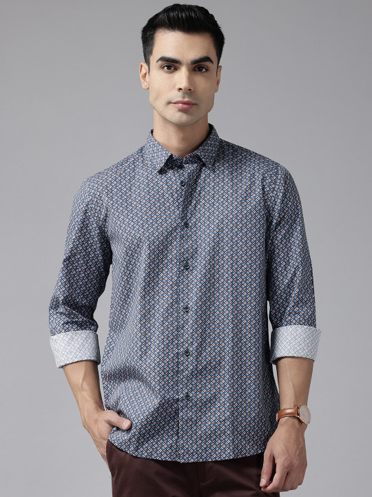 Blackberrys Slim Fit Cotton Printed Shirt