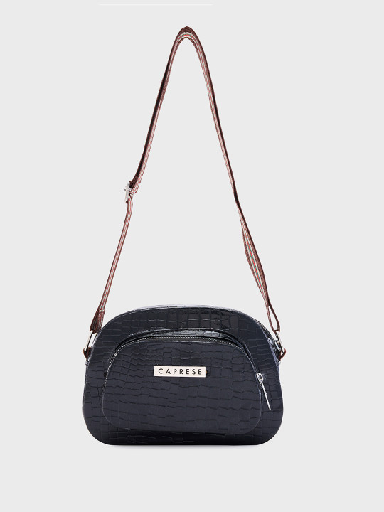 Caprese Tiko Women Black Medium Sling Bag