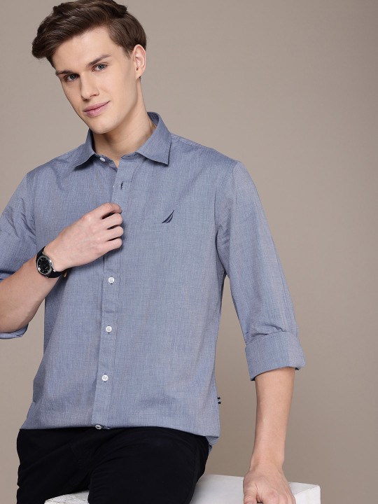 Nautica Men Smart Slim Fit Pure Cotton Casual Shirt
