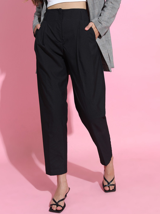 Tokyo Talkies Women Mid-Rise Regular Fit Trousers