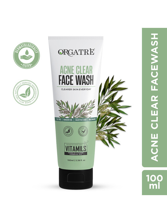 Orgatre Acne Clear Face Wash With Tea Tree-100ml