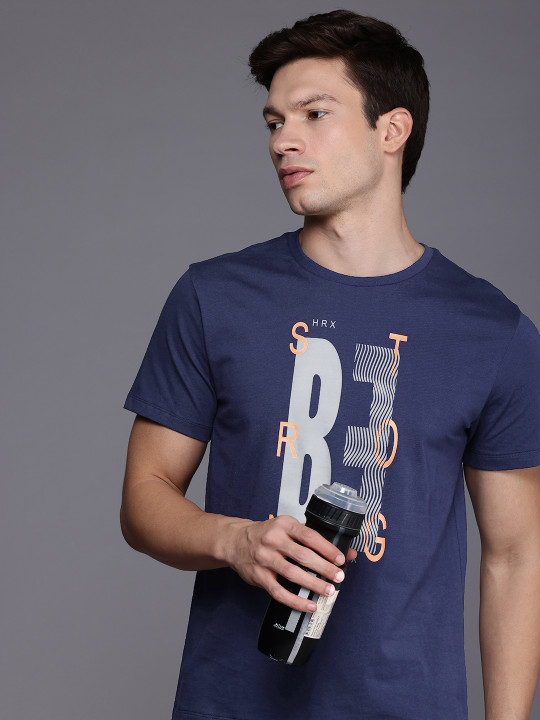 HRX by Hrithik Roshan Men Typography Printed Rapid-Dry Training T-shirt