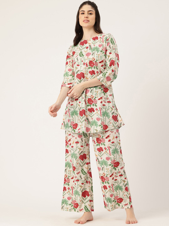 ETC X fwd Floral Printed Pure Cotton Night Suit