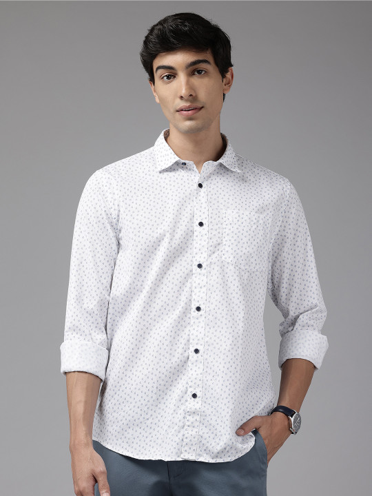 Blackberrys Cotton Slim Fit Floral Opaque Printed Casual Shirt