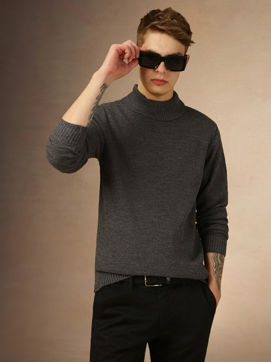 Dennis Lingo Turtle Neck Acrylic Pullover Sweater
