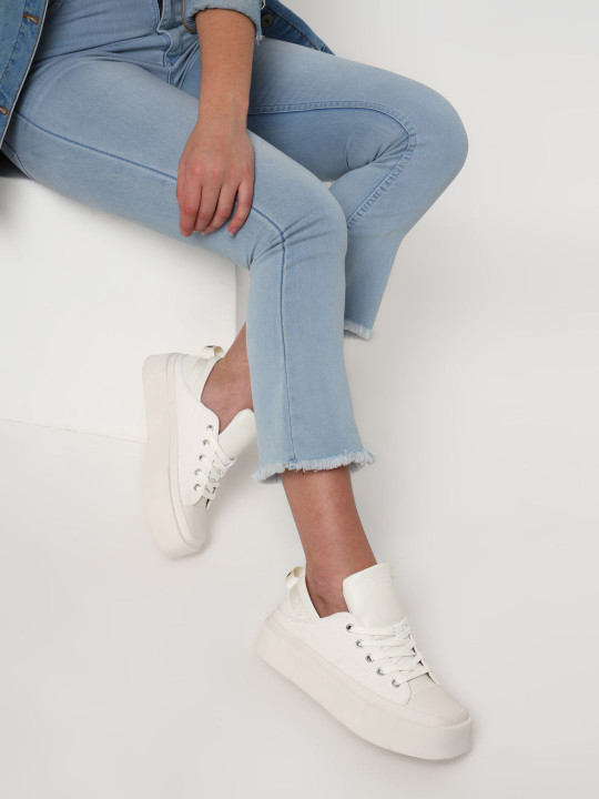 Truffle Collection Women Lace-Ups Canvas Sneakers