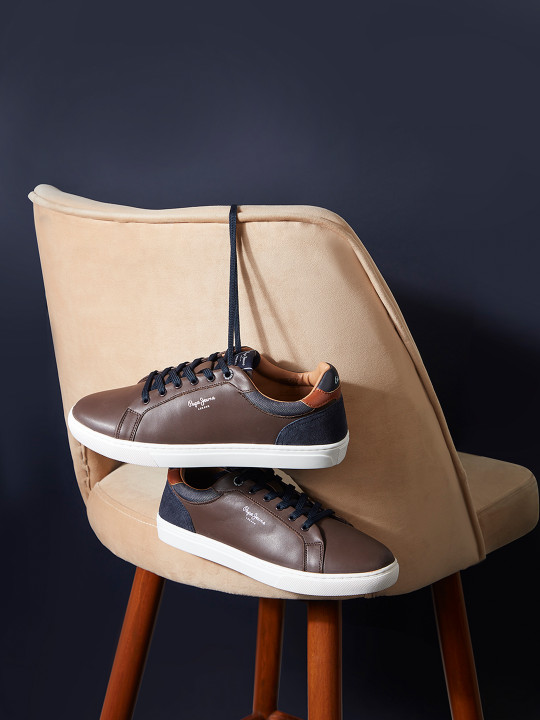 Pepe Jeans Men PU Lace-Ups Sneakers