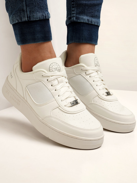 Flying Machine Men Lace-Ups Round Toe PU Sneakers