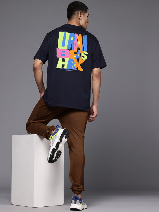 HRX by Hrithik Roshan Printed Drop-Shoulder Sleeves Relaxed Lifestyle T-shirt