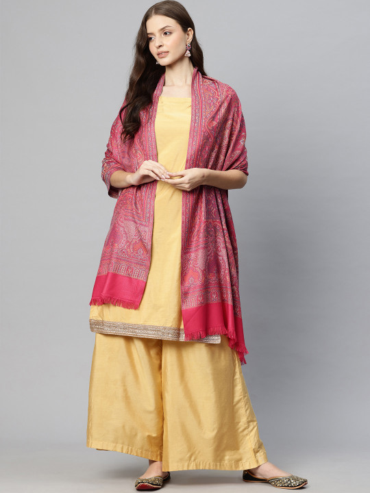 SWI Stylish Women Paisley Woven Design Jamawar Shawl