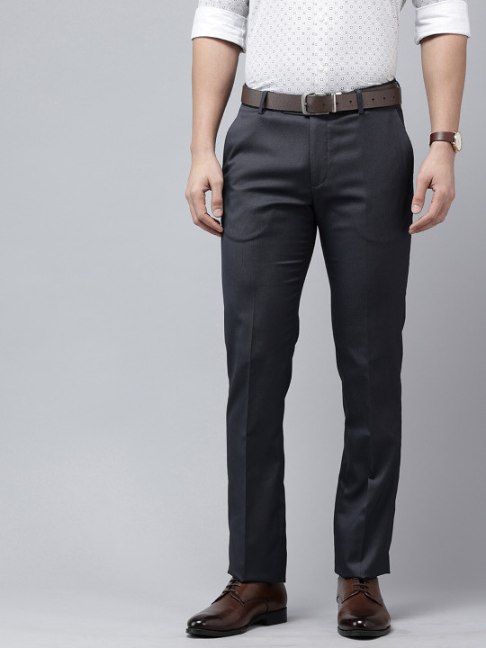 Arrow Men Hudson Tailored Fit Textured Formal Trousers