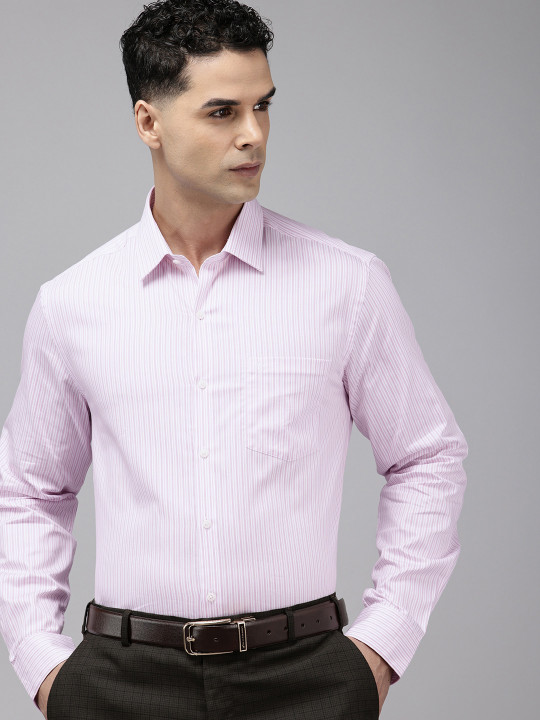 Arrow Manhattan Slim Fit Striped Pure Cotton Formal Shirt