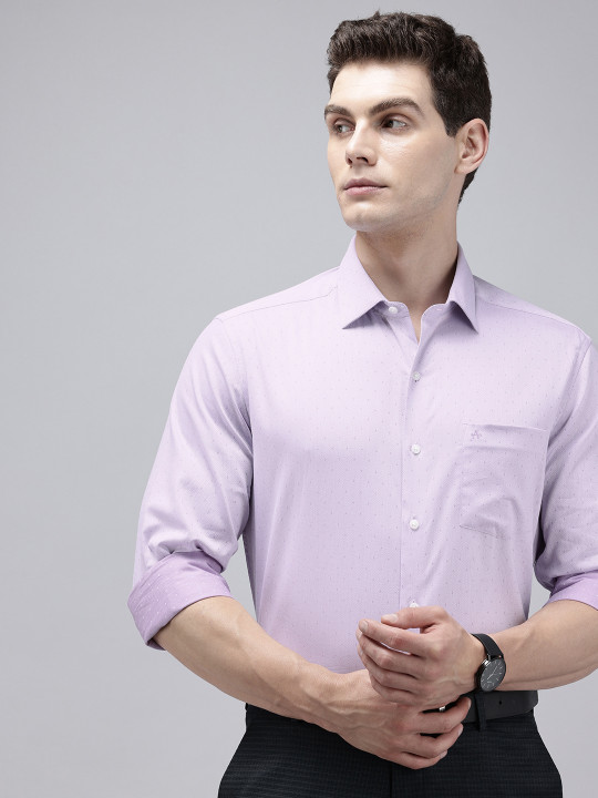 Arrow Manhattan Slim Fit Textured Pure Cotton Formal Shirt