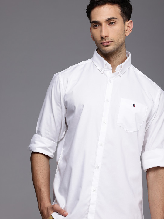 Louis Philippe Sport Men Slim Fit Oxford Natural Stretch Full Sleeve Casual Shirt