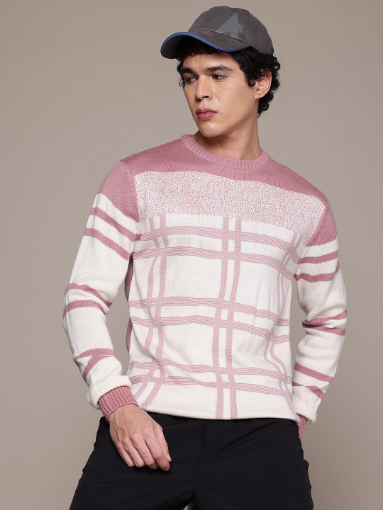 Roadster The Life Co. Checked Pullover Sweater