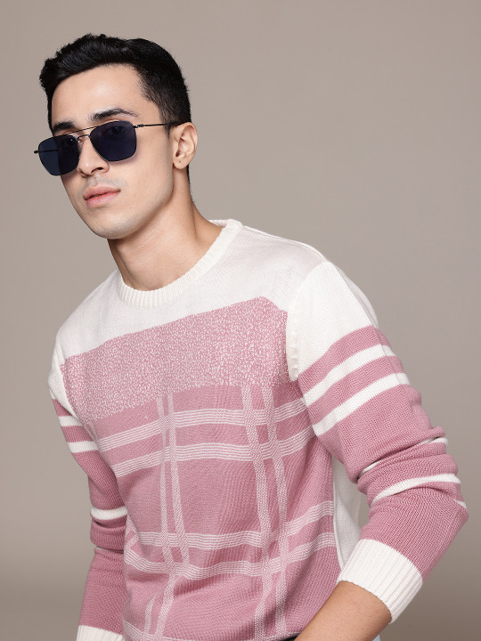 Roadster The Life Co. Checked Pullover Sweater
