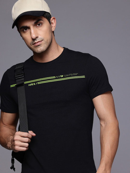 HRX by Hrithik Roshan Brand Logo Detail Pure Cotton T-shirt