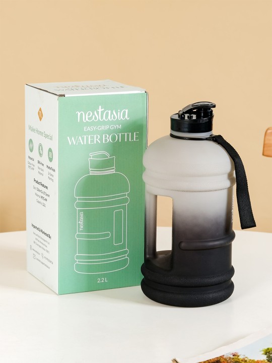 Grey & Black AquaBurst Fitness Gallon Water Bottle Ombre 2200ml deal from myntra