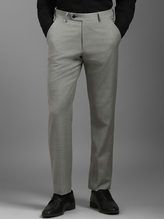 Luxure by Louis Philippe Men Self Design Regular Fit Trousers