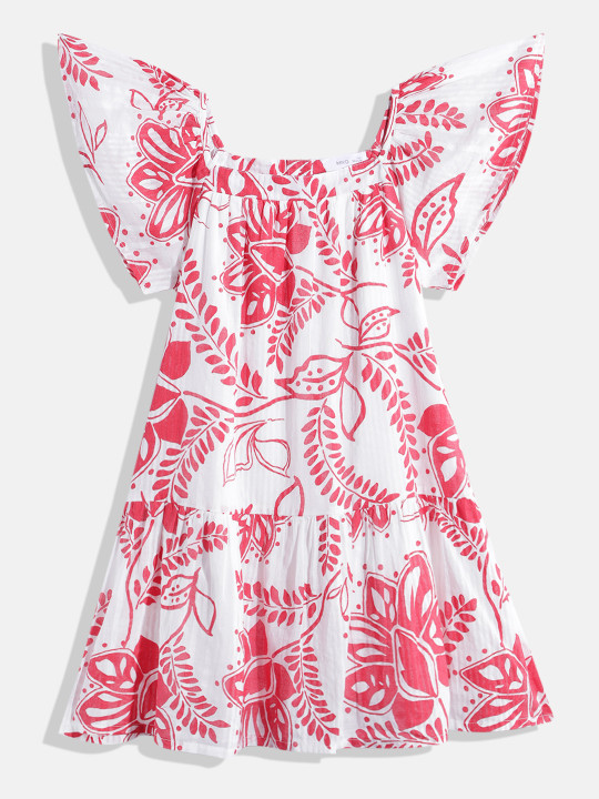 Mango Kids Girls Floral Printed A-Line Dress