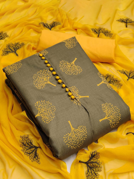 Peachmode Floral Printed Pure Cotton Unstitched Dress Material
