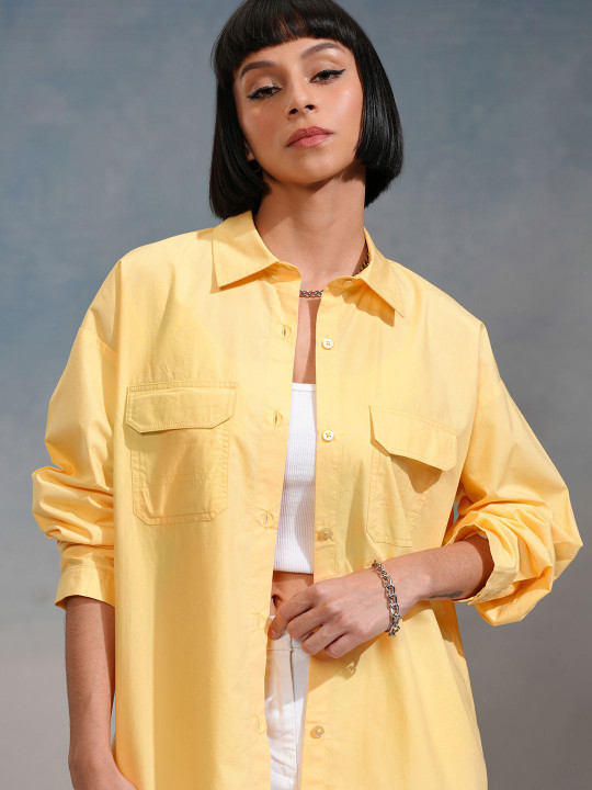 CHIC BY TOKYO TALKIES Women Solid Relaxed Fit Shirt