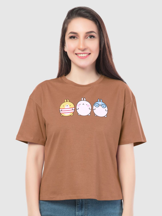 Juliet Women Graphic Printed Round Neck Cotton Relaxed Fit T-shirt