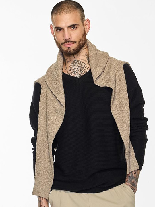 Snitch Men Cotton Striped Pullover