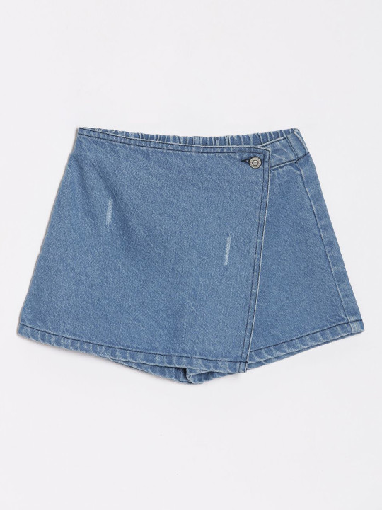 Allen Solly Junior Girls Regular Fit Mid-Rise Denim Shorts