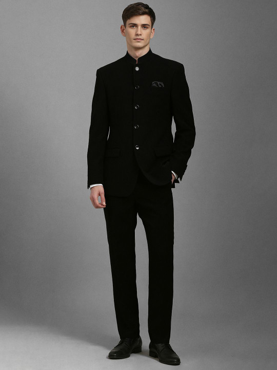 Louis Philippe Women Slim-Fit Bandhgala Two-Piece Suit