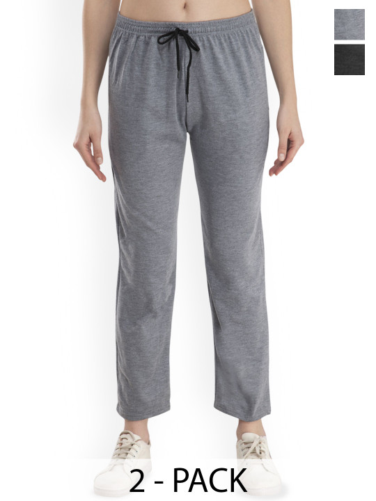 IndiWeaves Women Pack of 2 Mid Rise Track Pants