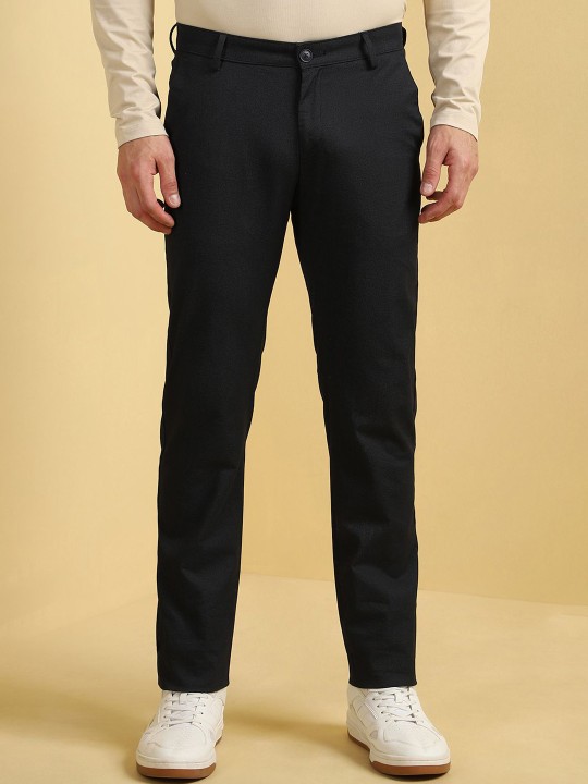 Men Slim Fit Mid-Rise Formal Trouser deal from myntra
