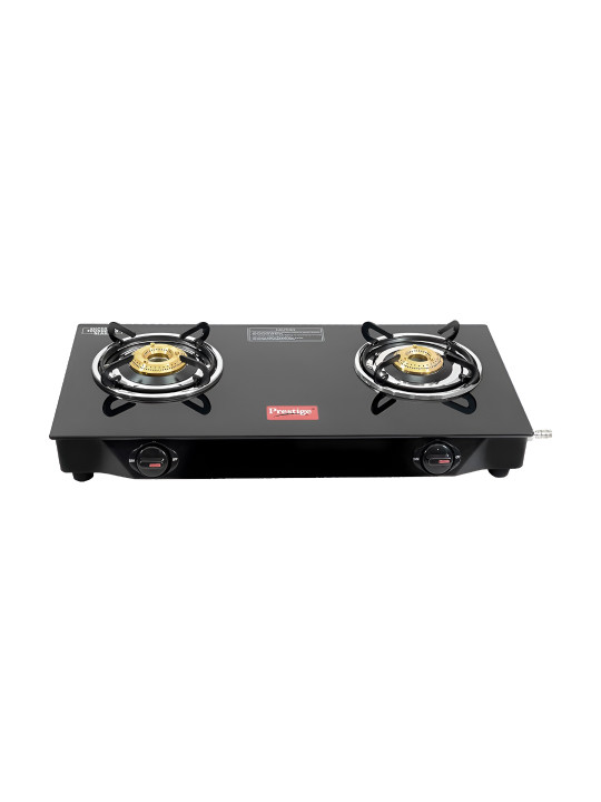 Prestige Black Superme 2B Toughned Glass 2 Burners Top Gas Stove