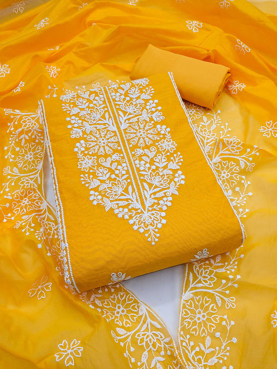 KALINI Floral Embroidered Unstitched Dress Material